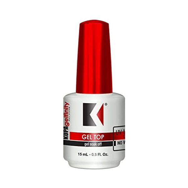 KUPA GelFinity - Soak Off Gel - Top Coat Glossy Finish (No-Wipe) 0.5 Fl Oz