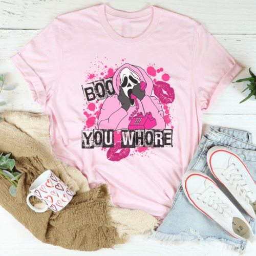 Boo You Horror Tee - Pink / XL