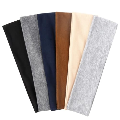 TERSE Headbands for Women Short Hair Non Slip Elastic Sweat Hairbands Soft Fabric Hair Bands Workout Yoga Running Sport Thin Hair Wrap for Girls - Headbands Color-A