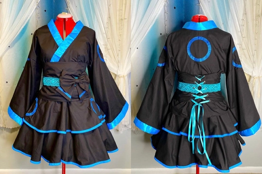 Pokemon Shiny Umbreon Cosplay Kimono Dress eeveelution gijinka