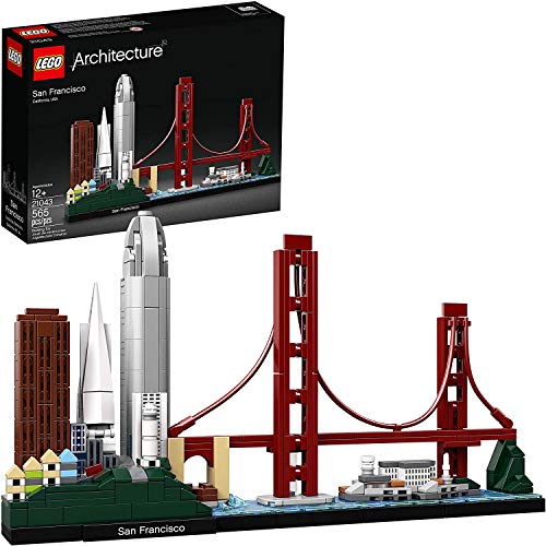 LEGO Architecture Skyline Collection 21043 San Francisco Building Kit Includes Alcatraz Model, Golden Gate Bridge and Other San Francisco Architectural Landmarks (565 Pieces) - Building Kit
