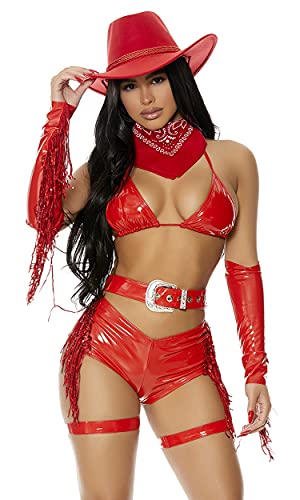 Forplay womens Ride 'Em Sexy Cowgirl Costume - Red - Small/Medium