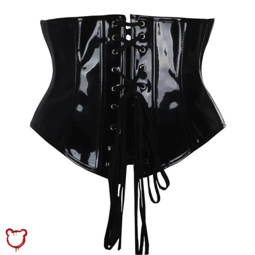 Goth Waist Corset in Serpent Black - Black / M