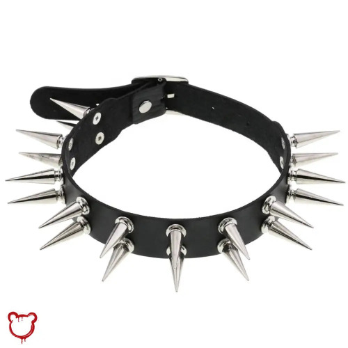 "Double Row Gothic Rivet Choker" - Black