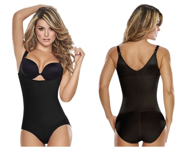 TrueShapers 1204 Slimming Braless Body Shaper in Classic Panty Color Black - L / Black