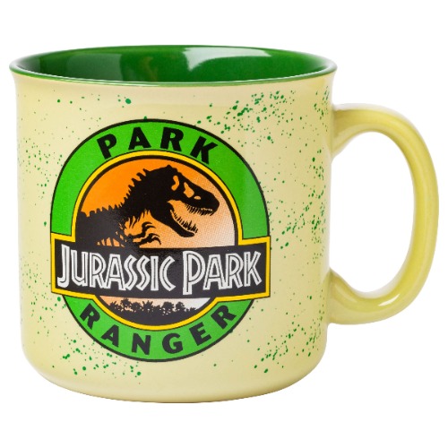 Silver Buffalo Jurassic Park Park Ranger Camper Style Ceramic Coffee Mug, 20 Ounces - 20oz Park Ranger
