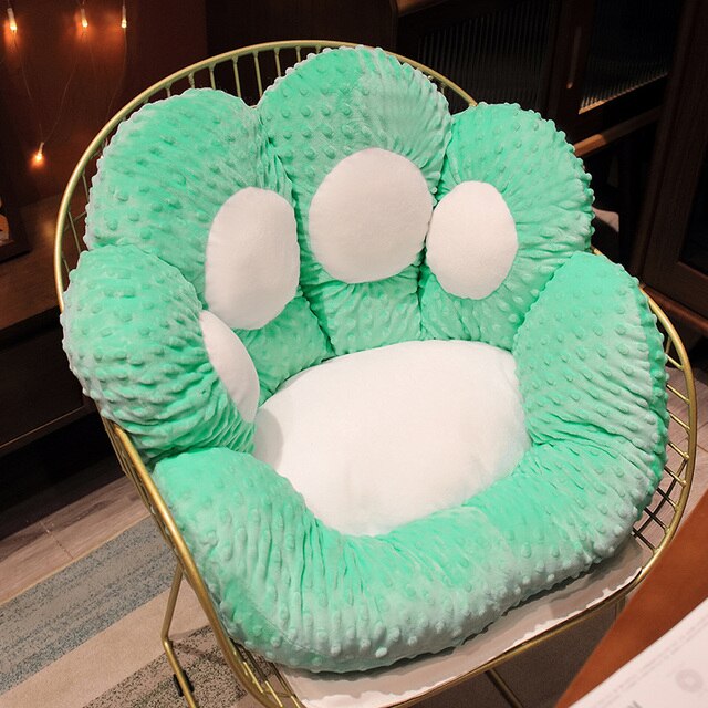Cozy 1pc/ 2 Sizes Soft Paw Pillow Cushion for Chair - bobble green / 70cm