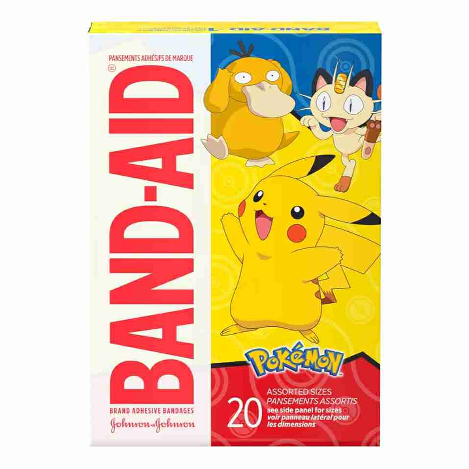 BAND-AID Brand Adhesive Bandages, Pokémon, Assorted Sizes, 20 Count

