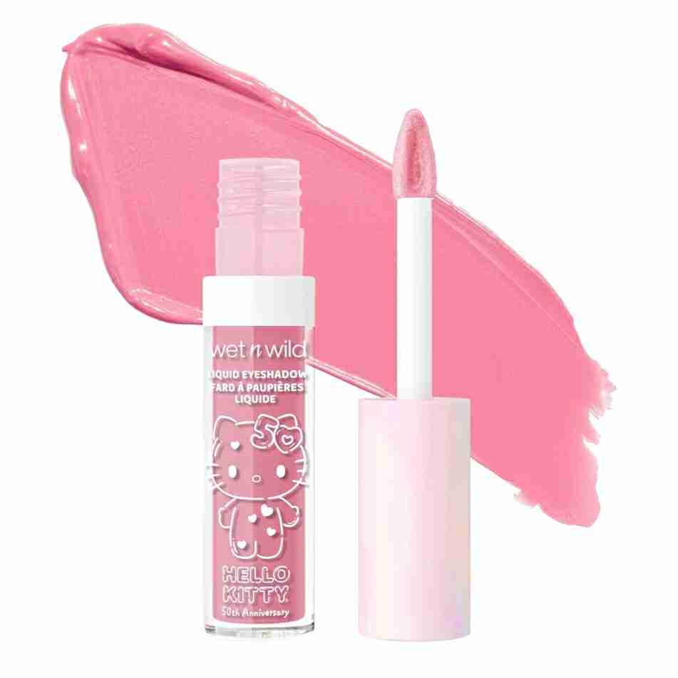 Hello Kitty Liquid Eyeshadow, Smooth, Blendable, Shimmery Matte Bubblegum Pink Shade, Cruelty-Free & Vegan - Bubbly

