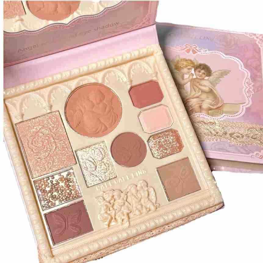 Embossed Eyeshadow 10 Colors Eyeshadow Palette Makeup Blush Highlighter All In One Disc

