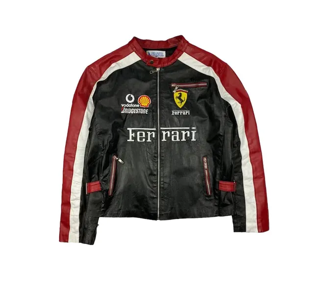 Ferrari jacket Leather Jacket Men  Cowhide Leather Formula F1 Real Leather 90s Vintage Biker Jacket Women NewYear gift unisex jacket