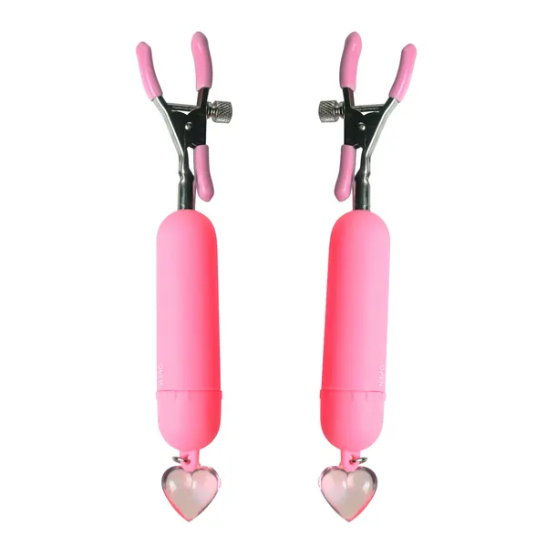 Pink Vibrating Nipple Clamps