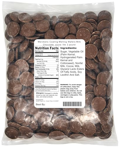 Merckens Coating Melting Wafers Milk Chocolate cocoa lite 2 pound - Milk Chocolate - 2 Pound (Pack of 1)