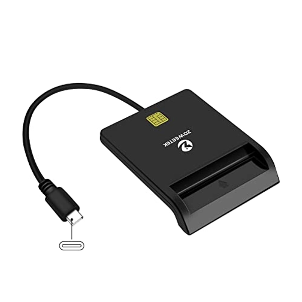 ZOWEETEK Lector dni electrónico,Lector dnie,Compatible con Todas Las Tarjetas de DNI,Tipo C