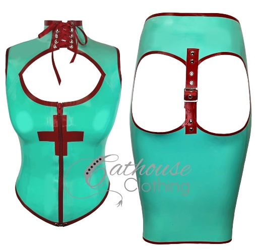 Latex nurse outfit from Cathouse Clothing 