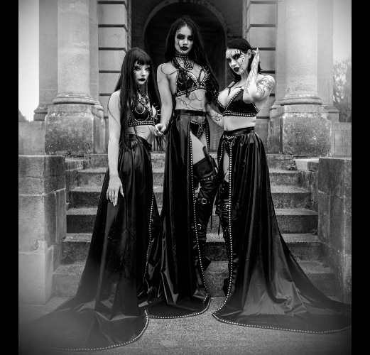 Ausriefel studded cape skirt