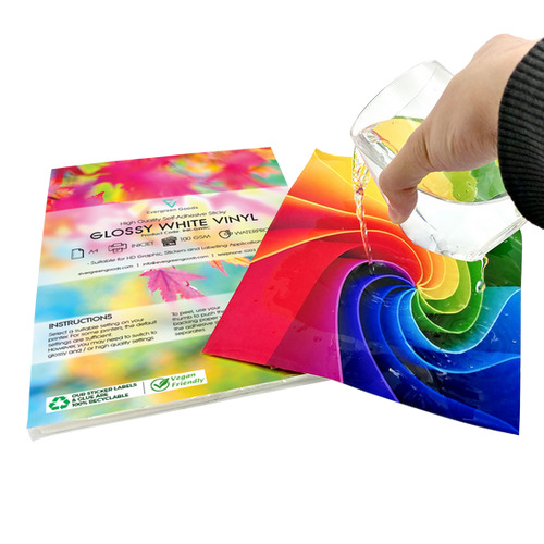 A4 Glossy White Printable Sticker Vinyl Labels | Waterproof, Inkjet