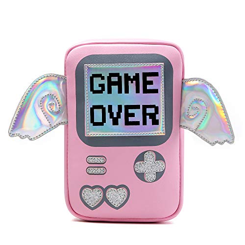 Kawaii purse game over shaped crossbody shoulder Messenger bag - Pink