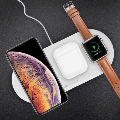3 in 1 Multi Device Qi Wireless Fast Charger - WHITE