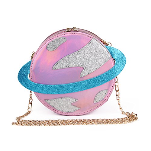 LUI SUI Girls Circular Planet Crossbody Purse Bags Women Phone Shoulder Bags Cellphone Wallet Purse - Parent - Pink