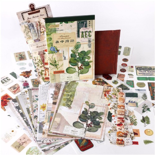 488 Pcs Vintage Junk Journaling Scrapbooking Supplies Kit