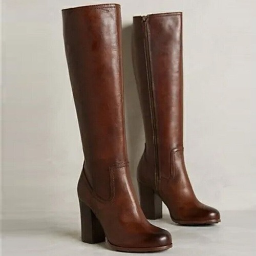 Womens Block Heel Zip Over The Knee Boots Riding Boots Chunky Shoes Party Fashio