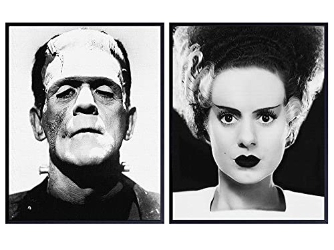 Frankenstein Wall Art & Decor Set - LARGE 11x14 - Vintage Hollywood Scary Horror Monster Movie Posters Photos Pictures - Goth, Gothic Gifts - Home Theater Room Decor for Men, Teens, Kids Bedroom - 11x14
