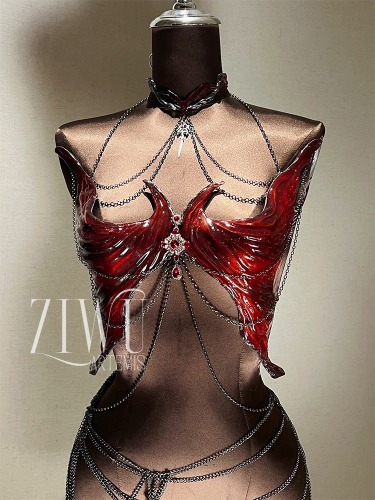 ZIWU ARTEMIS BLEEDING GOTHIC WINGS RESIN TOP COSTUME PATENT-PROTECTED | One Size