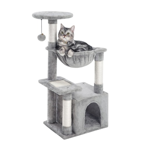 Kilodor Cat Tree, Small Cat Condo Towe with Hammock, Sisal Scratchingh Posts for Kitten
