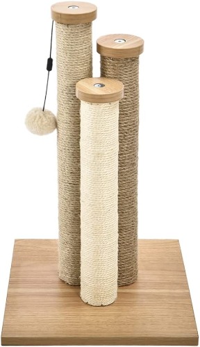 Amazon Basics Cat Triple Scratching Posts - Beige Triple Scratching Posts