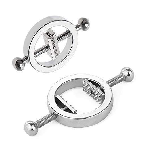 FST Stainless Steel Nipple Clamps Round Adjustable Nipple Clamp Set Body Restraints Female SM Sex Toy