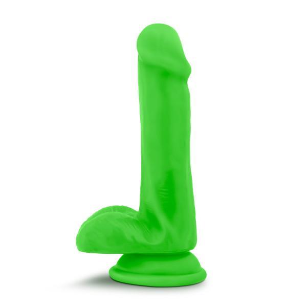 Blush Neo Elite 6 Inch Silicone Dual Density Suction Cup Dildo | Neon Green