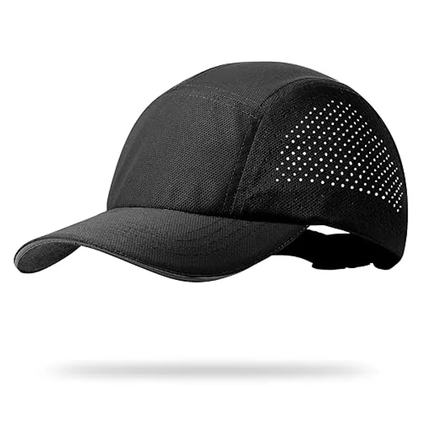 Oversize XXL Mens Quick Dry Baseball Cap Cooling Breathable Mesh Sports Cap Lightweight Snapback Hat for Big Head - XX-Large - Black