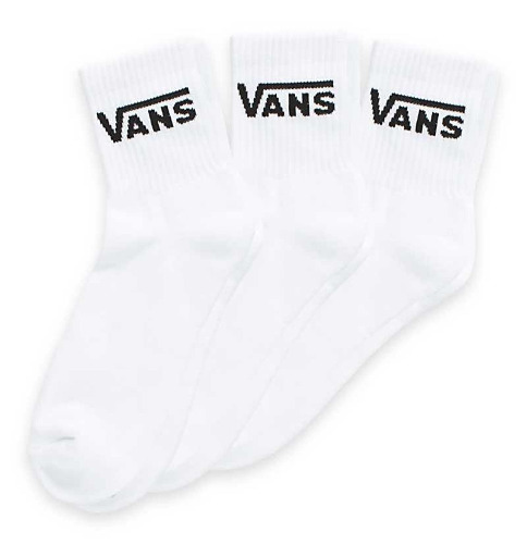 Vans | Meias masculinas clássicas, meia gola redonda, pacote com 3 - 9.5-13 - Branco