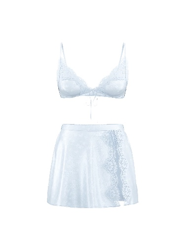 Victoria Secret Tease Butterfly Satin Triangle Bralette & Skirt Set