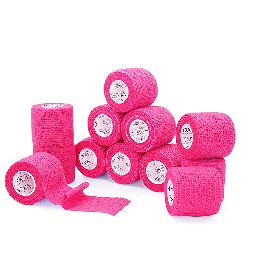 Pink Cohesive Bandages Wrap - 12Pack