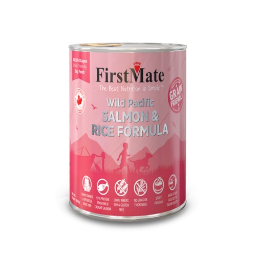 FirstMate Grain Friendly Wild Salmon & Rice Wet Dog Food, 12.2-oz