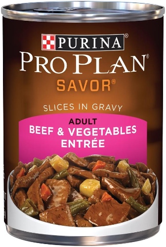 Purina Pro Plan Savor Adult Beef & Vegetables Slices in Gravy Canned Dog Food | 13-oz, single can