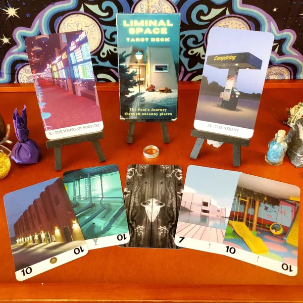 LIMINAL SPACE TAROT Cards || Backrooms, Poolrooms, Playrooms, Suburbs, & more || Based on the Rider-Waite-Smith Tarot Deck || Uncanny Valley