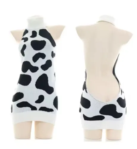 Anime Cartoon Cow Series Bodysuit Underwear Maid Unifrom Costume Kawaii Girl Bikini Swimsuit Set Outfit Cosplay