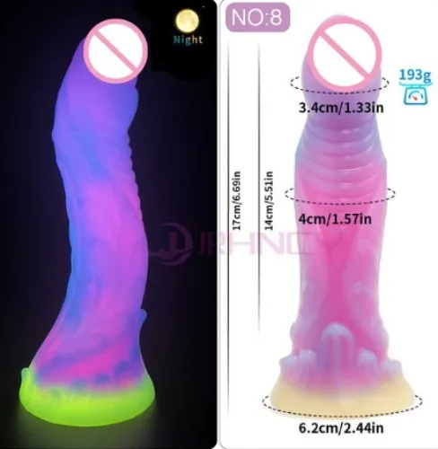 No.8 fantasy glow in the dark dildo