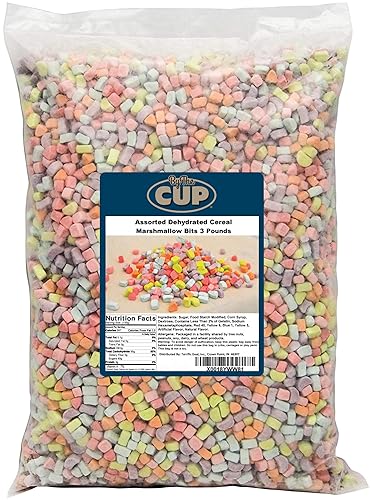 By The Cup Assorted Dehydrated Cereal Marshmallow Bits, 3 lb bulk bag - 3 Pound (Pack of 1)