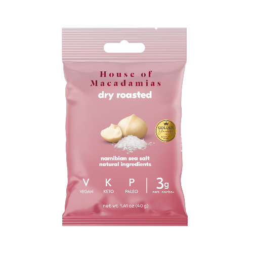 Dry Roasted Macadamia Nuts with Namibian Sea Salt (12 Bags)