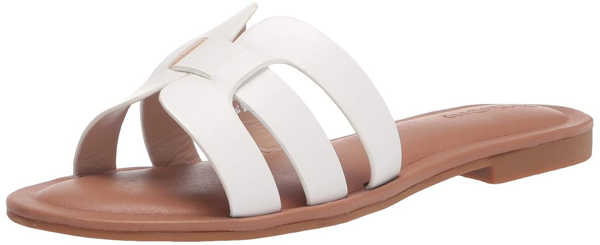 The Drop Monika Flat H-band Slide Sandal Damen Flat Sandal - 36 EU - Weiß
