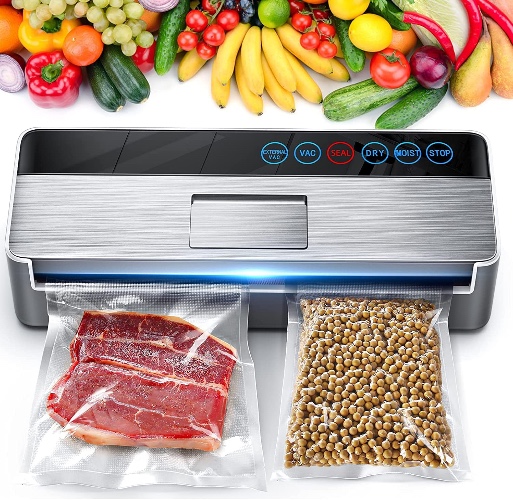 Vacuum Sealer Machine, Full Automatic Food Sealer (95Kpa), vacuum sealers bags for food Air Sealing System for Food Sealer Dry, Moist Food Preservation Modes, Lab Tested, LED Indicator Lights - Silver