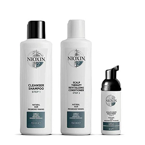 Nioxin 3-Part System | System 2 | Natural Hair with Progressed Thinning Hair Treatment | Scalp Therapy | Hair Thickening Treatment