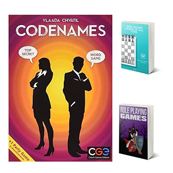 Codenames Game, Updated, English, Cool Party Card Games, Teens, Boys, Girls, Couples, Fun Gift, Two To Eight Plus Players, Combo, Bundle, Two E Books