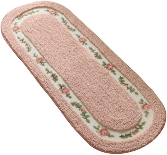 Beautiful Rose Flower Area Rugs for Living Room Bedroom Super Soft Bathroom Rugs Non Slip Door Mat Kitchen Mat 17.71x49.21 Inch - Pretty Pink