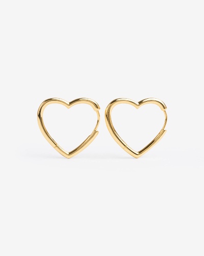 Hallow Heart Earrings | Gold / Small