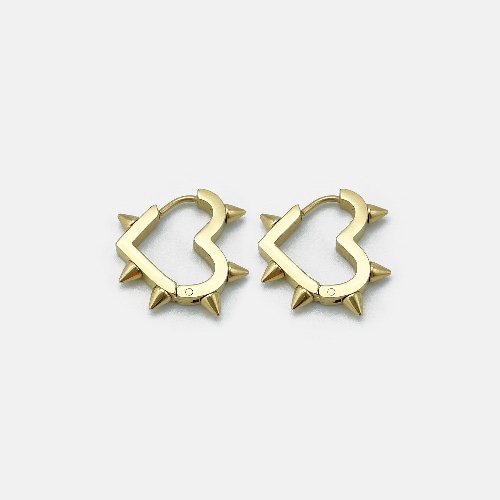 SPIKE HEART EARRING | GOLD / PAIR
